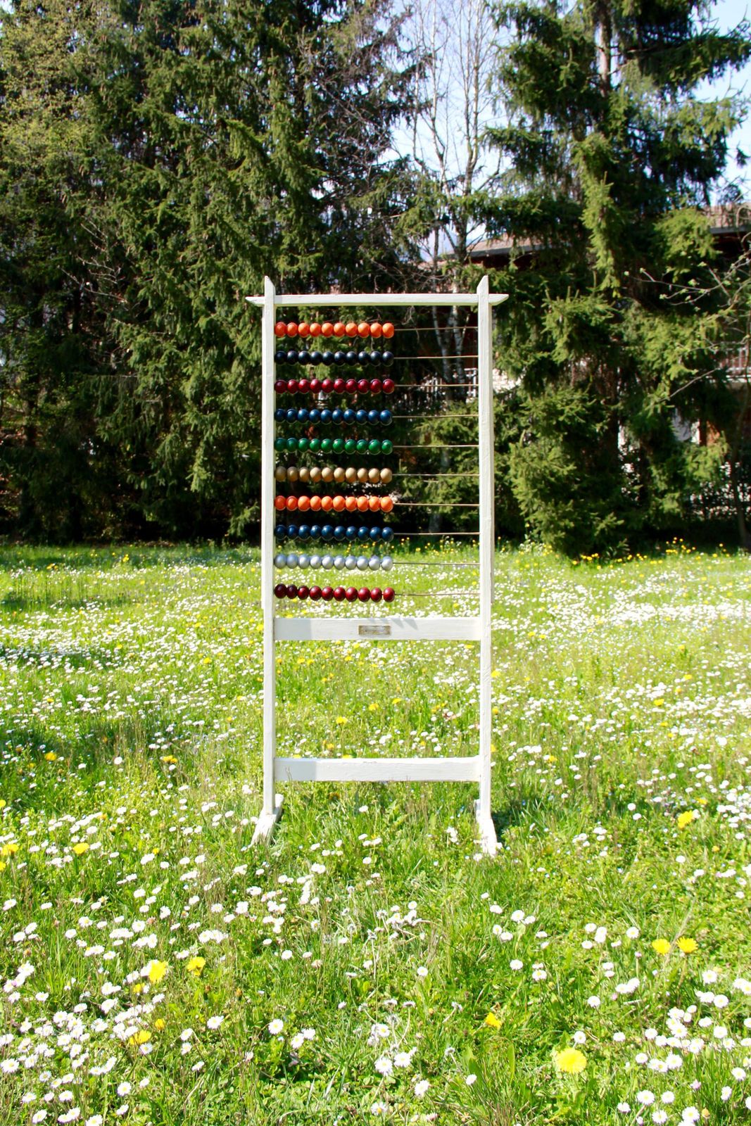 Pallottoliere, Antique Mid Century School Standing Abacus, Italy, 1930s photo vintage