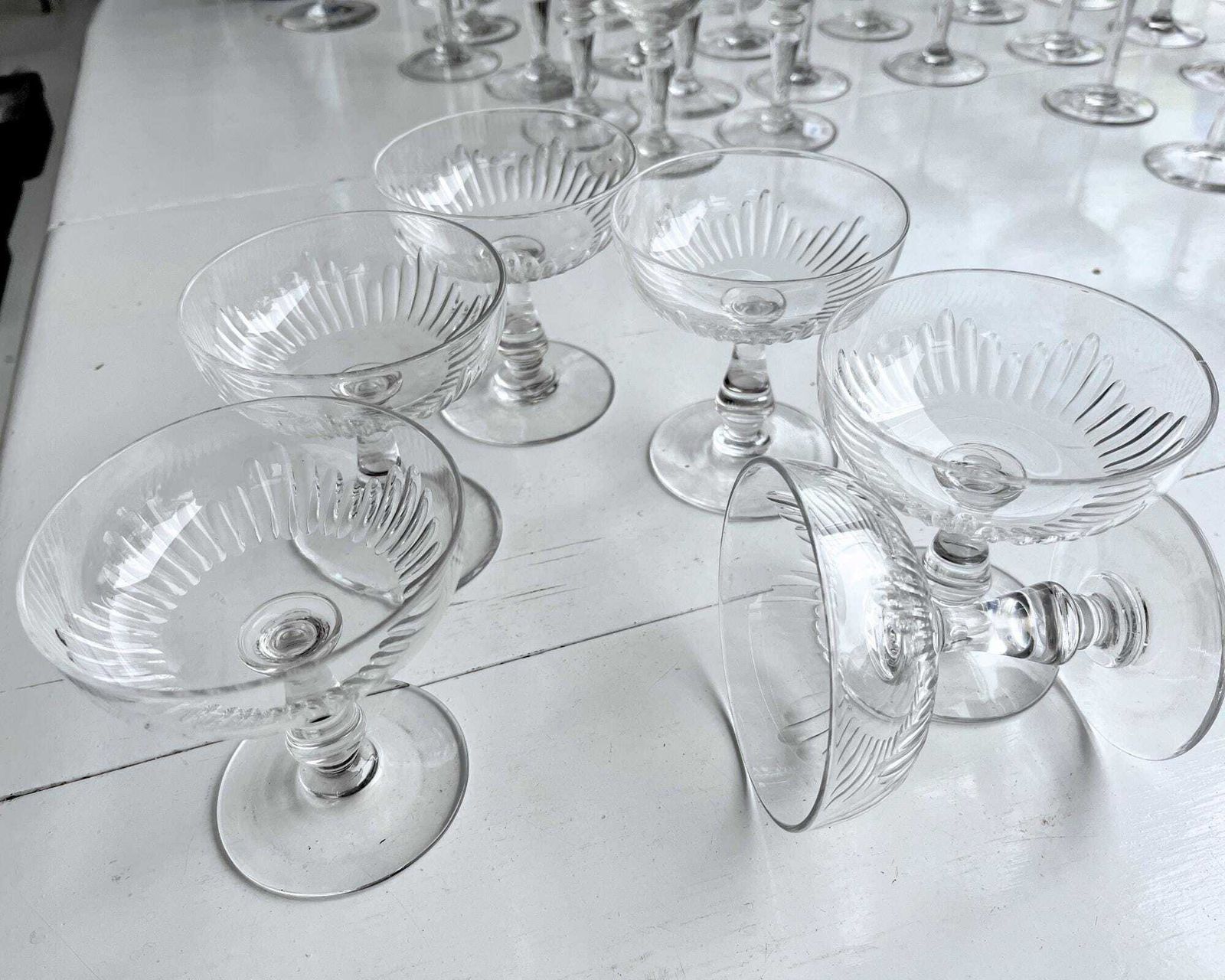Baccarat Champagne Glasses | 5pcs | 1910 Franceet photo vinterior