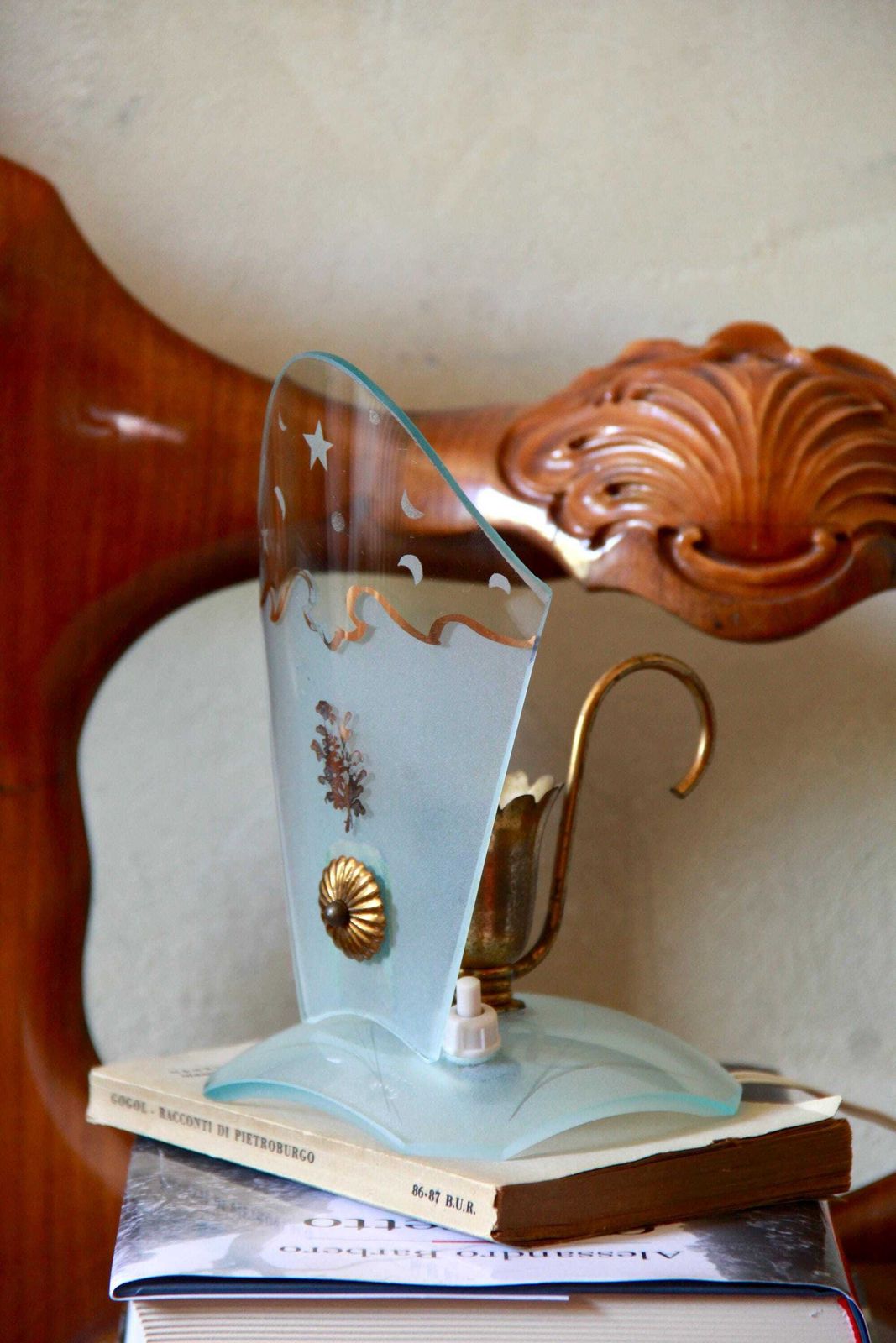 Astri, Antique Midcentury Bedside Table Lamps, Set Of 2, Italy, 1940s photo vinterior