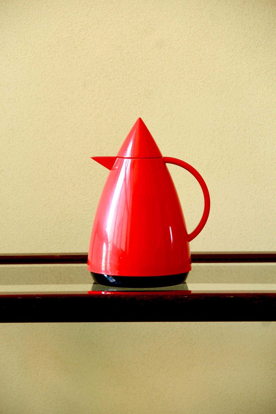 Vulcano, Vintage Memphis Design Red Thermos / Vacuum Flask For Coffee Or Tea By Emsa Brasil, 1980s photo furniture