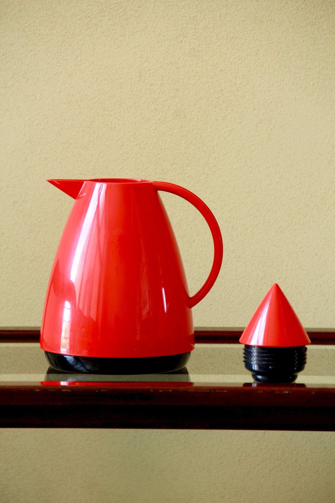 Vulcano, Vintage Memphis Design Red Thermos / Vacuum Flask For Coffee Or Tea By Emsa Brasil, 1980s photo buy