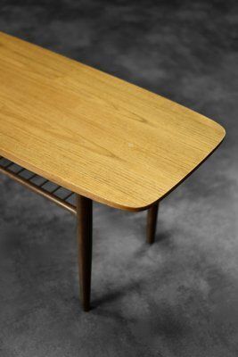 photo for sale Low Mid Century Danish Modern Hyggebord 55 Coffee Table In Teak With Shelf From Gorm Møbler, 1956