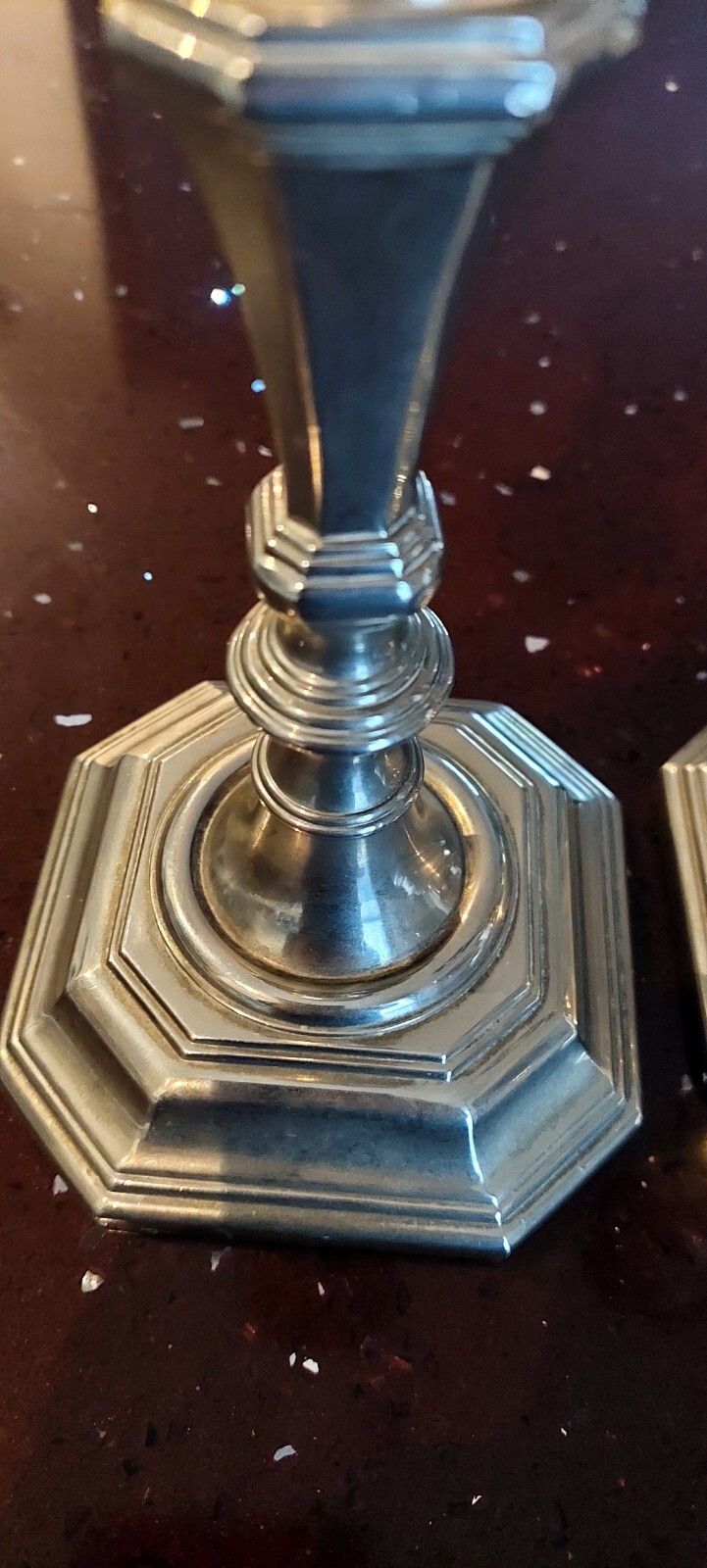 Pair Candlesticks Silver Plated Silver Metal Louis XV Style Italy photo 95.0