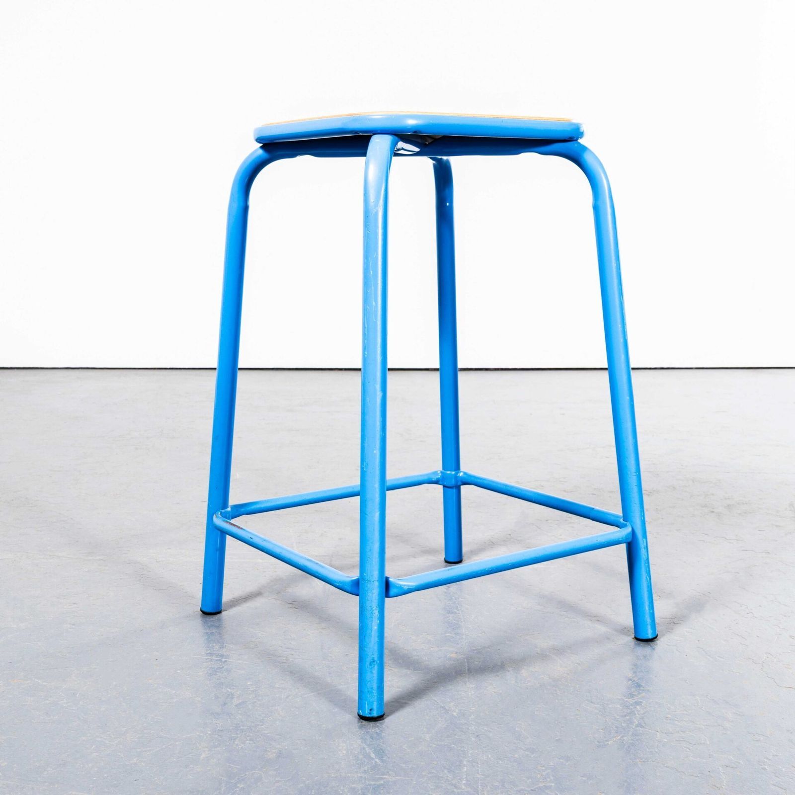1970’s French Light Blue Laboratory Stools – Set Of Eight photo 774.0