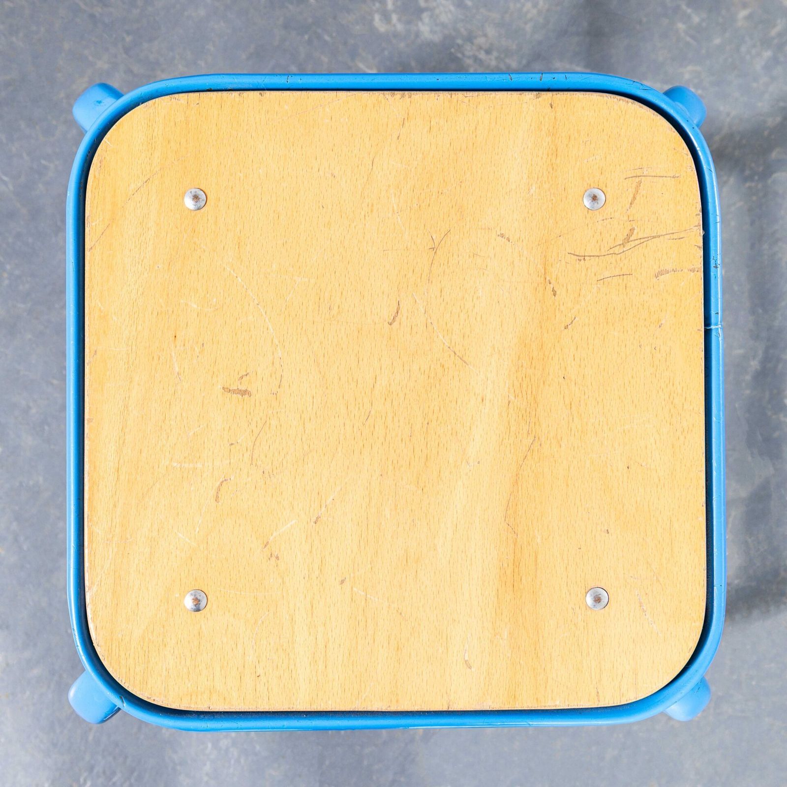 1970’s French Light Blue Laboratory Stools – Set Of Eight photo vinterior