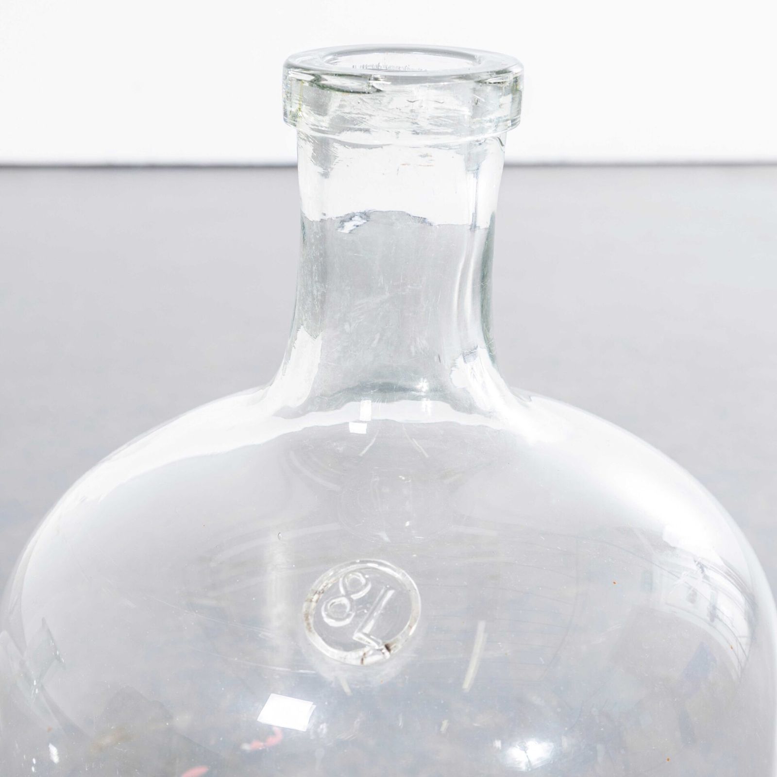 Vintage French Clear Glass Demijohns – Pair photo furniture