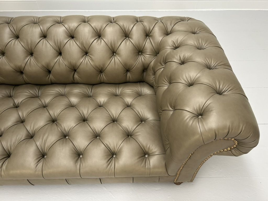 7400.0 George Smith “Early Victorian Chesterfield ” Sofa – In Grey Brown Leather photo