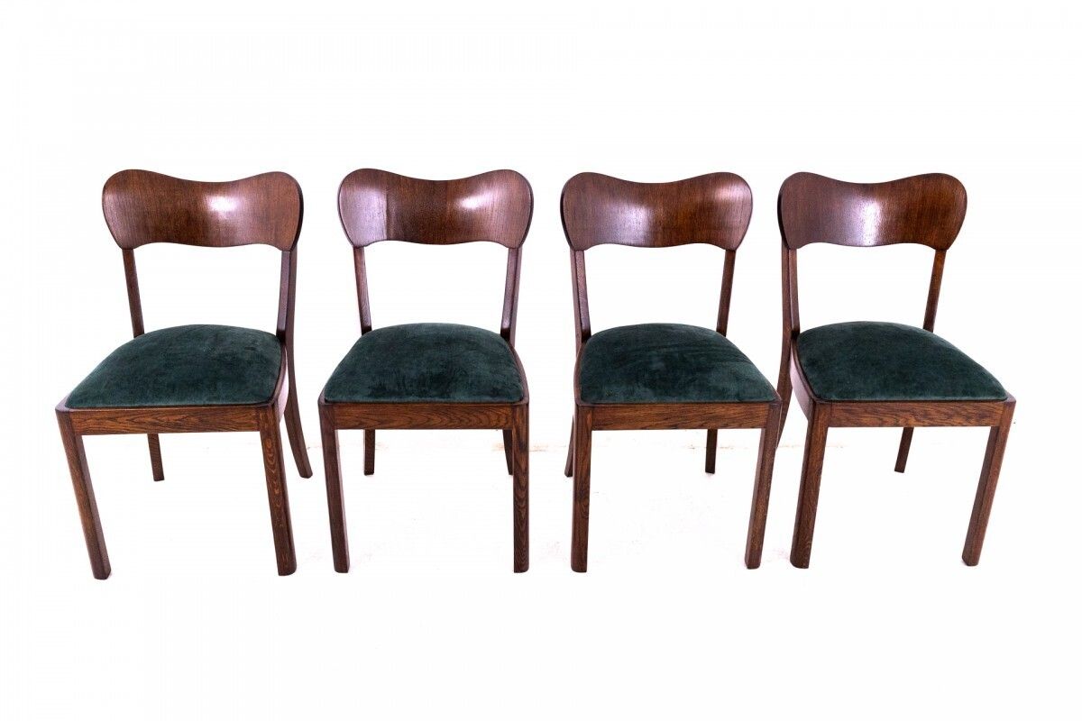 Set Of Art Deco Chairs, Poland, 1930s.