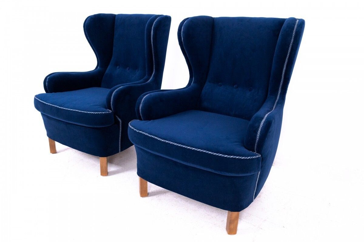 Wingback Armchairs, Northern Europe, Mid 20th Century. After Renovation. photo Furniture