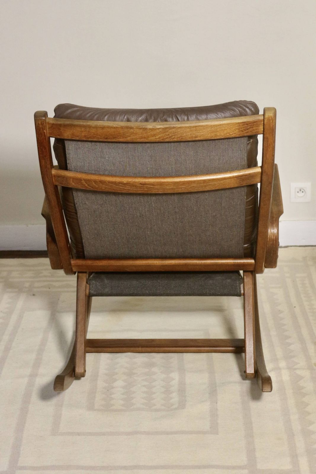 Rocking Chair Design Norway 1960s Teak Wood Year 60 Ref Paolo photo vinterior