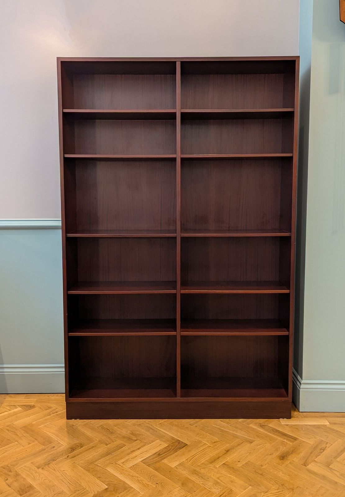 Mid 20th Century Mahogany Double Bookcase By Omann Jun Møbelfabrik