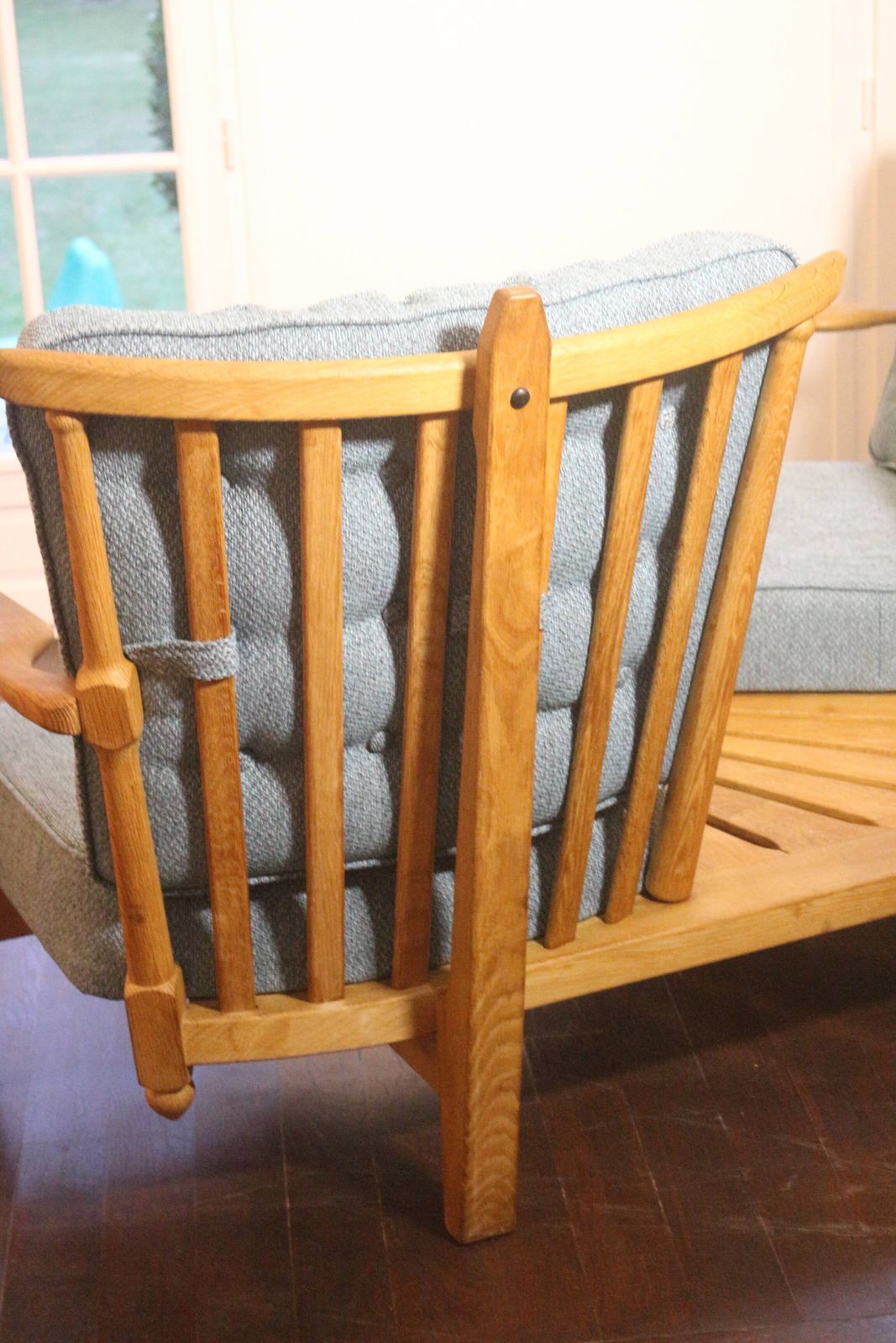 photo vinterior Fan Bench By Guillerme And Chambron Reupholstered