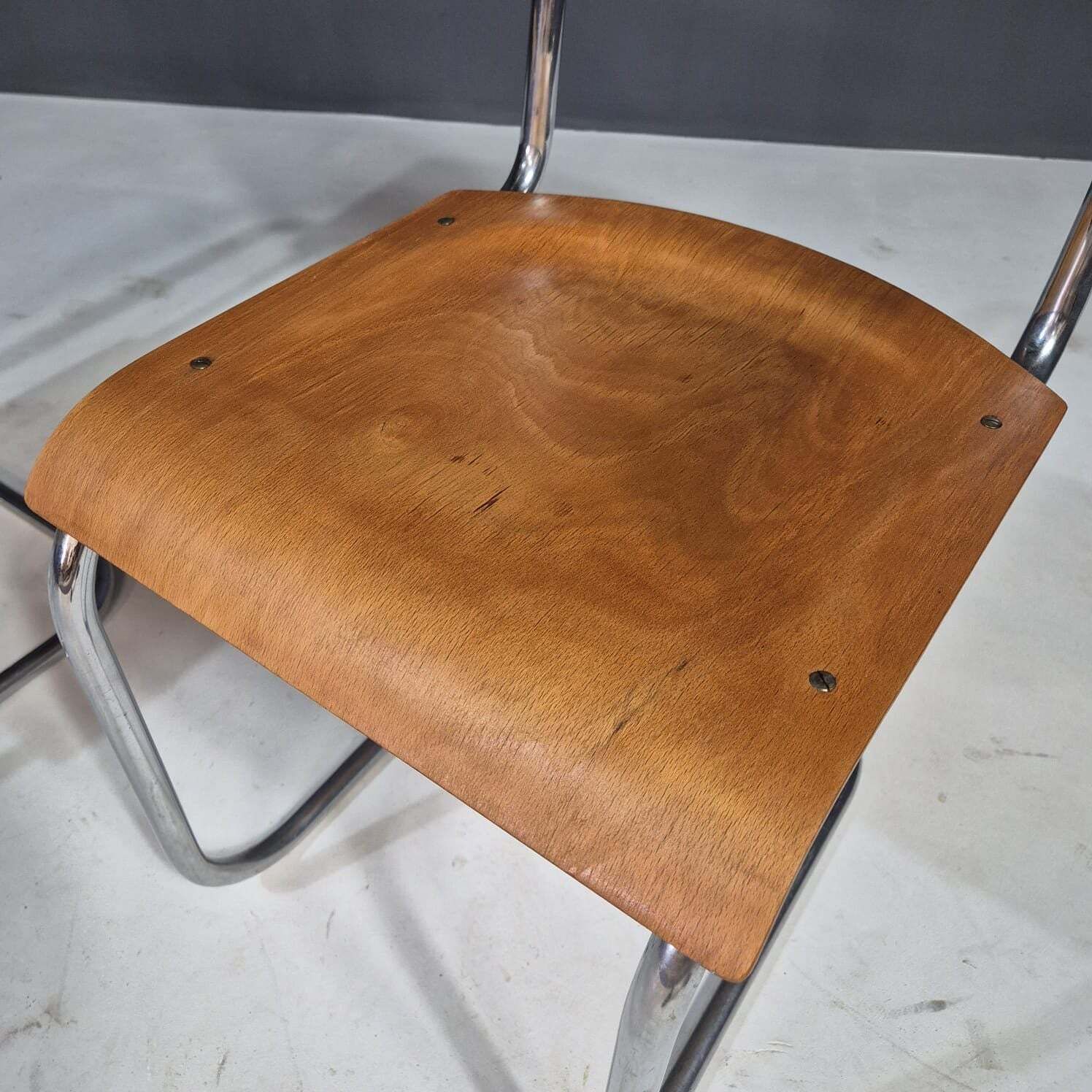Pair Of Functionalist Tubular Armchairs By Jitona, Czechoslovakia, 1950s photo for sale