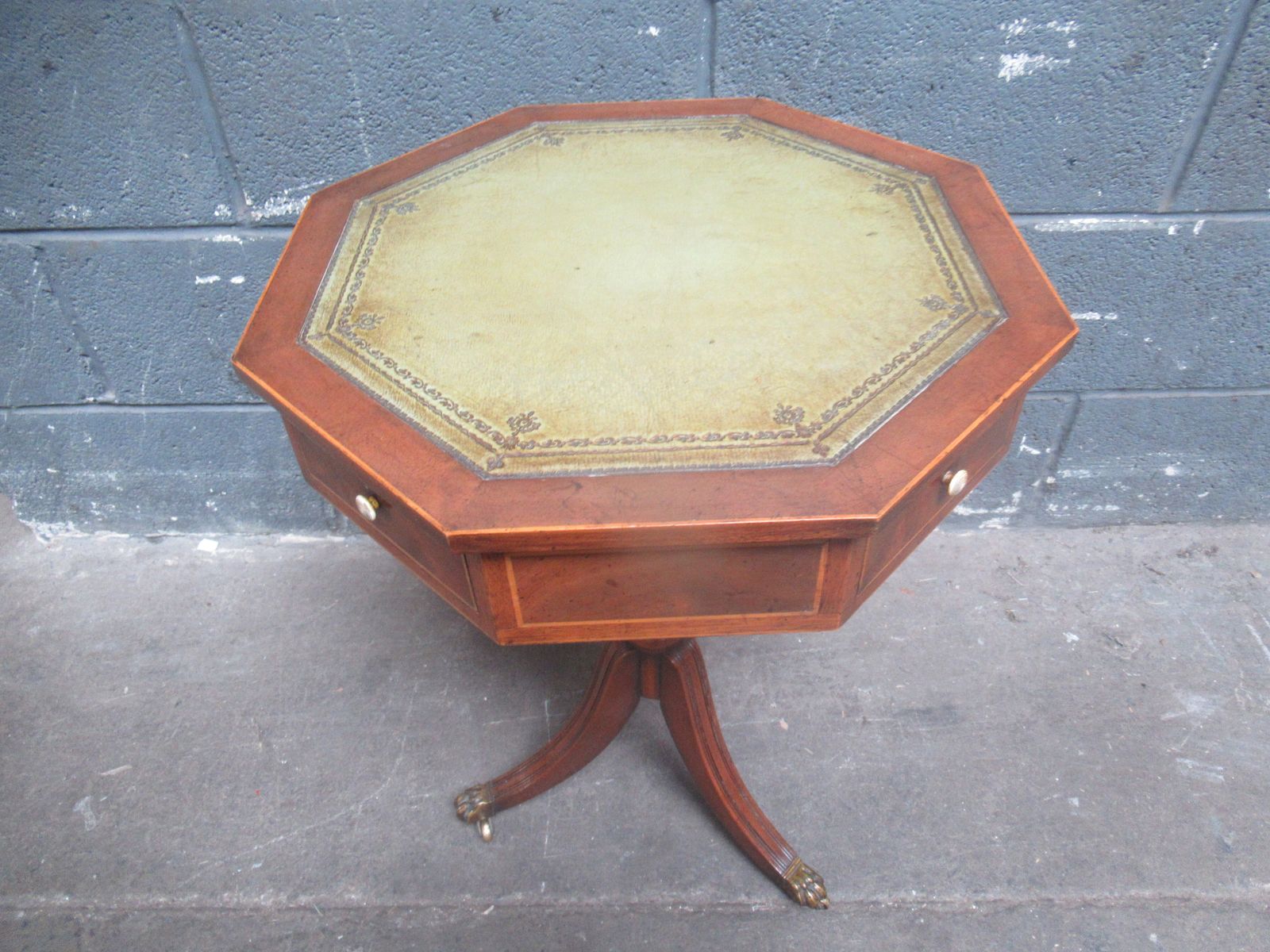 Hexagon  Mid Century  Lamp Table In The Antique Style photo furniture