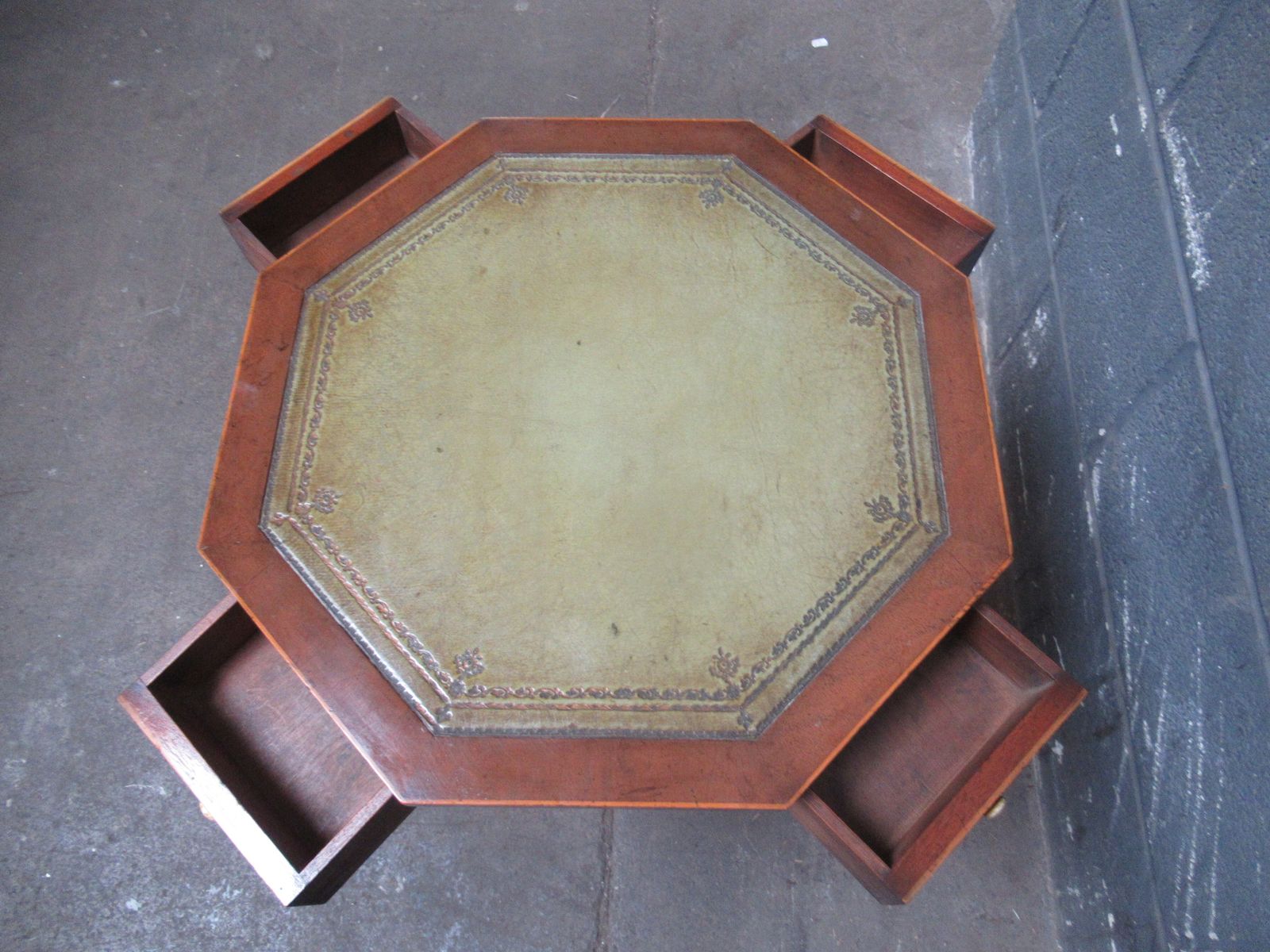 Hexagon  Mid Century  Lamp Table In The Antique Style photo 345.0