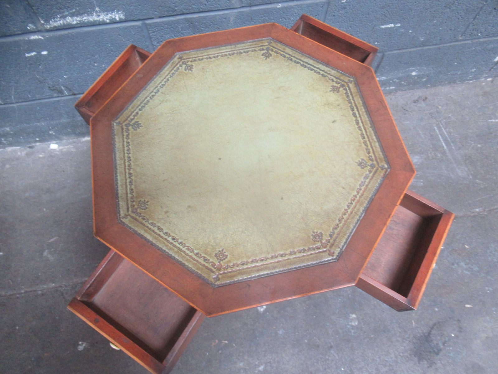 Hexagon  Mid Century  Lamp Table In The Antique Style photo vinterior