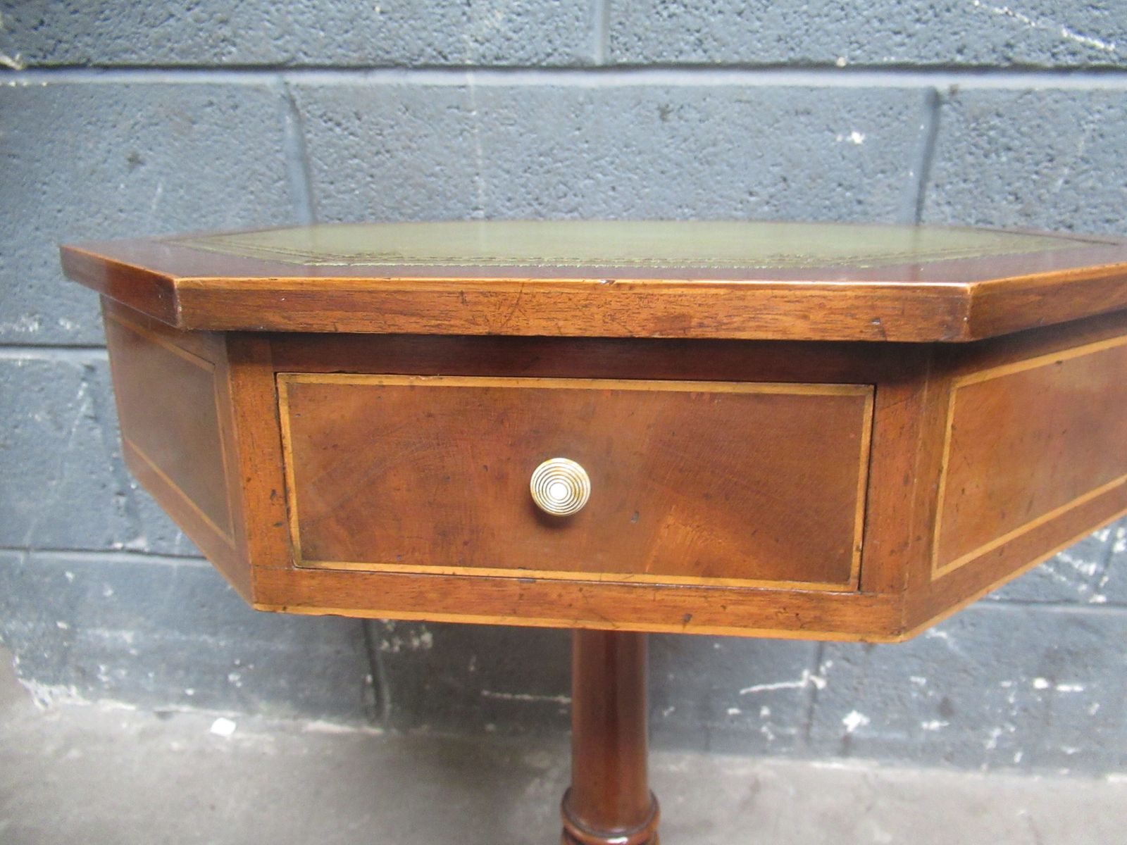 Furniture Hexagon  Mid Century  Lamp Table In The Antique Style photo