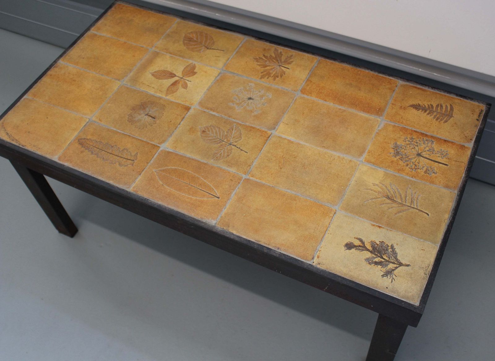 Vintage French Coffee Table With Ceramic Top By Roger Capron (Circa 1970s) photo vinterior