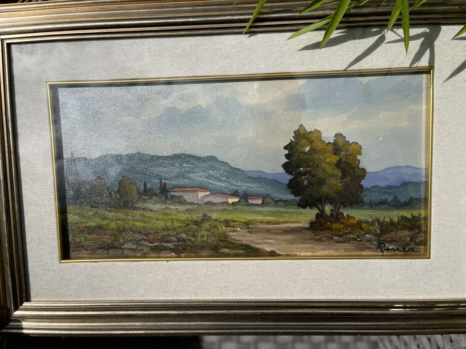 photo vintage Italian Landscape Oil Painting By Renato Cappelli