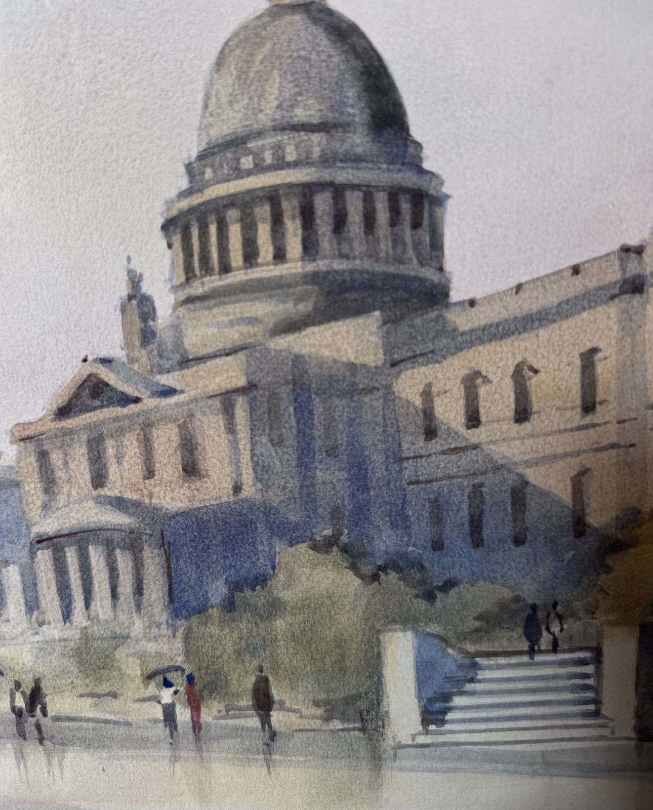 St Pauls Catherdral By Sydney Vale Original Watercolour Painting photo furniture