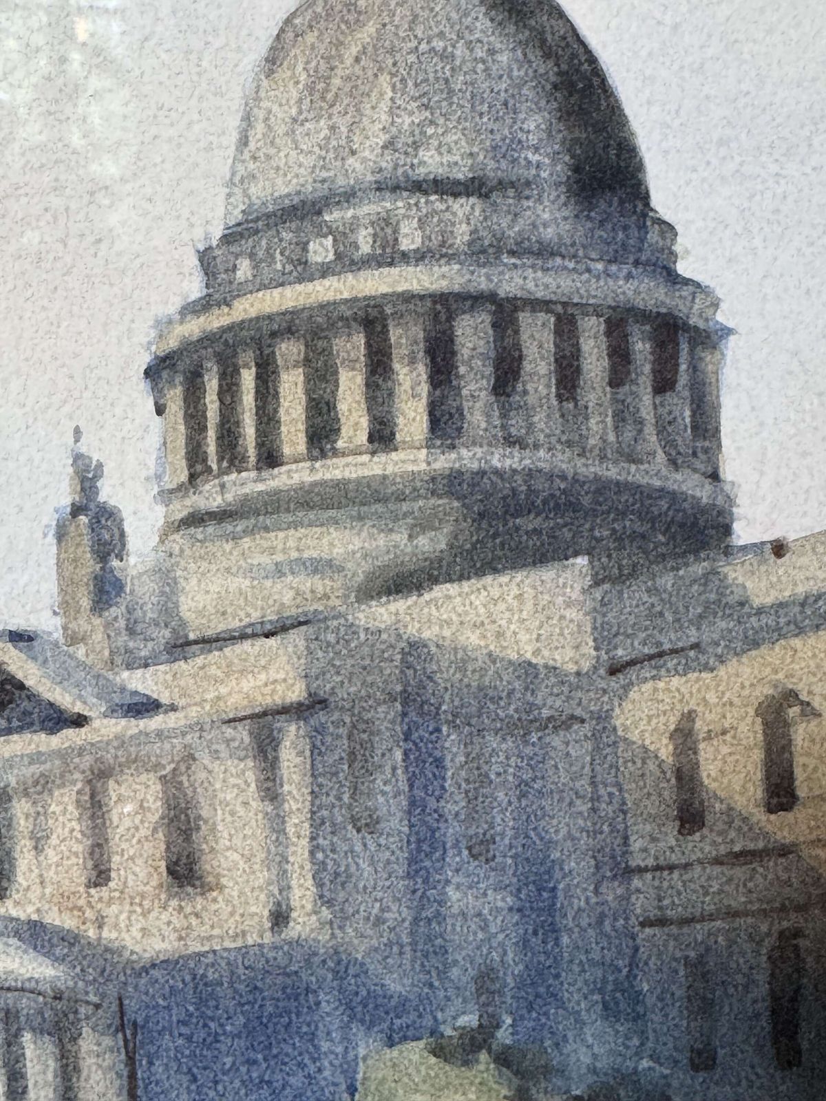 St Pauls Catherdral By Sydney Vale Original Watercolour Painting photo vinterior