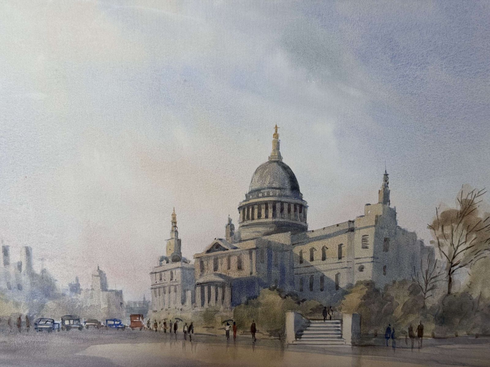 photo for sale St Pauls Catherdral By Sydney Vale Original Watercolour Painting