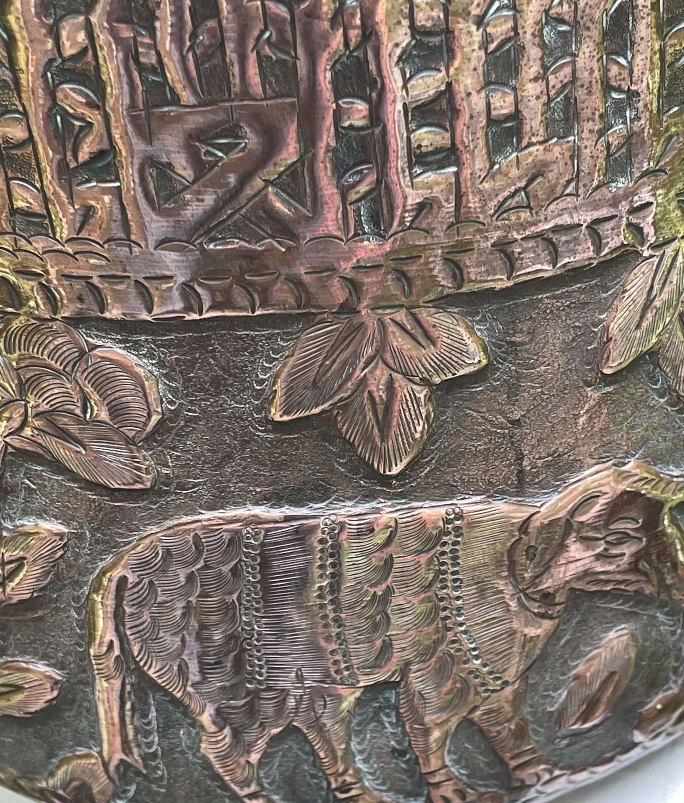 photo for sale Antique Anglo Indian Copper Jardiniere Planter