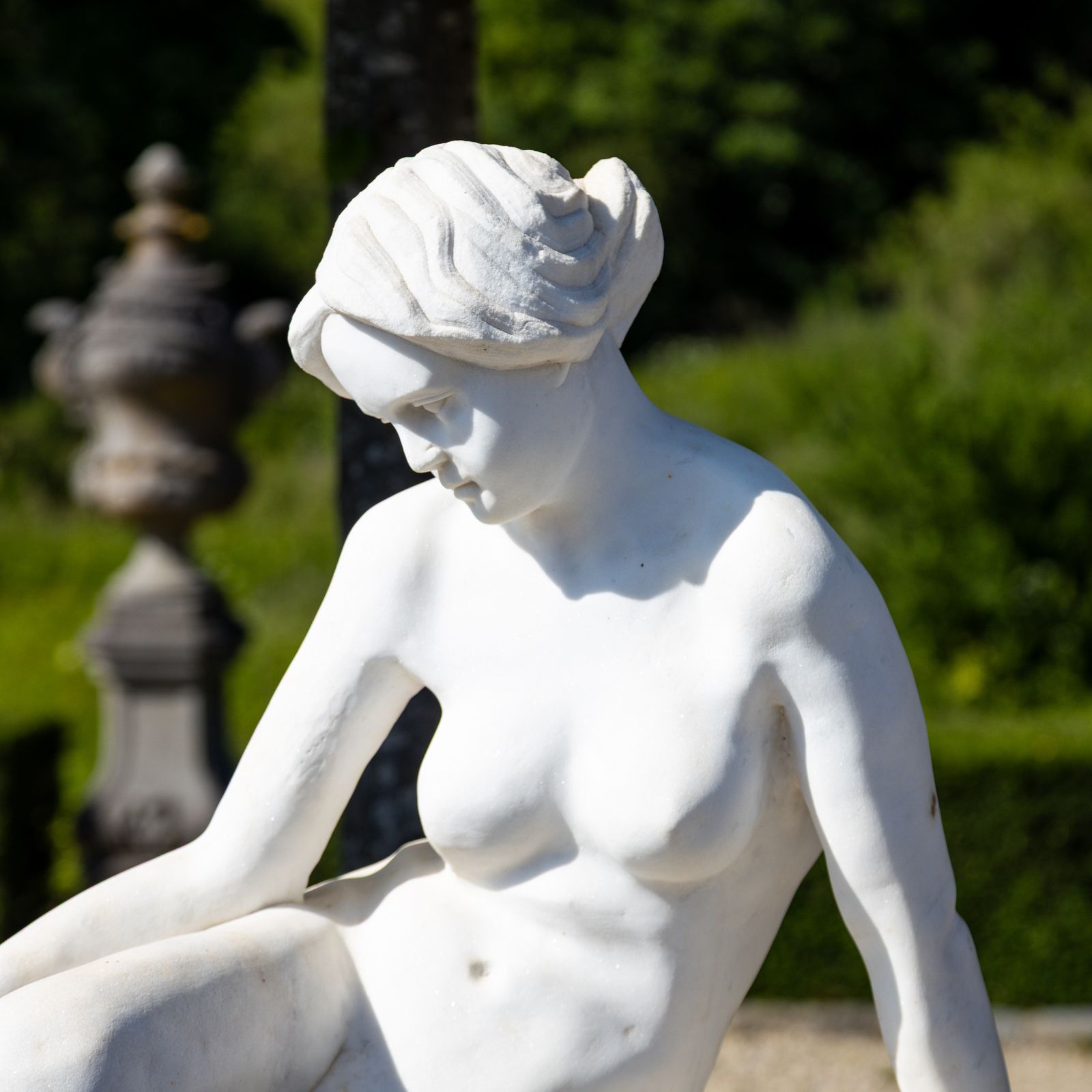 Reclining Female Nude In Marble, Early 20th Century photo for sale