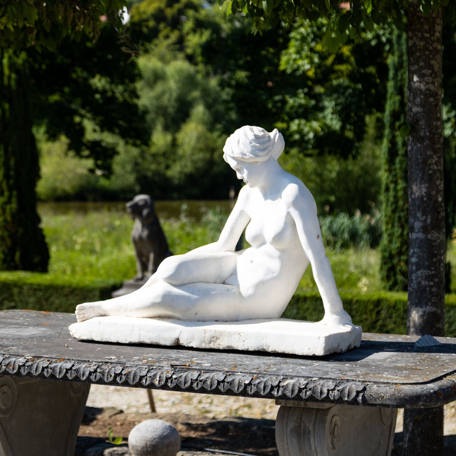 Reclining Female Nude In Marble, Early 20th Century photo Art