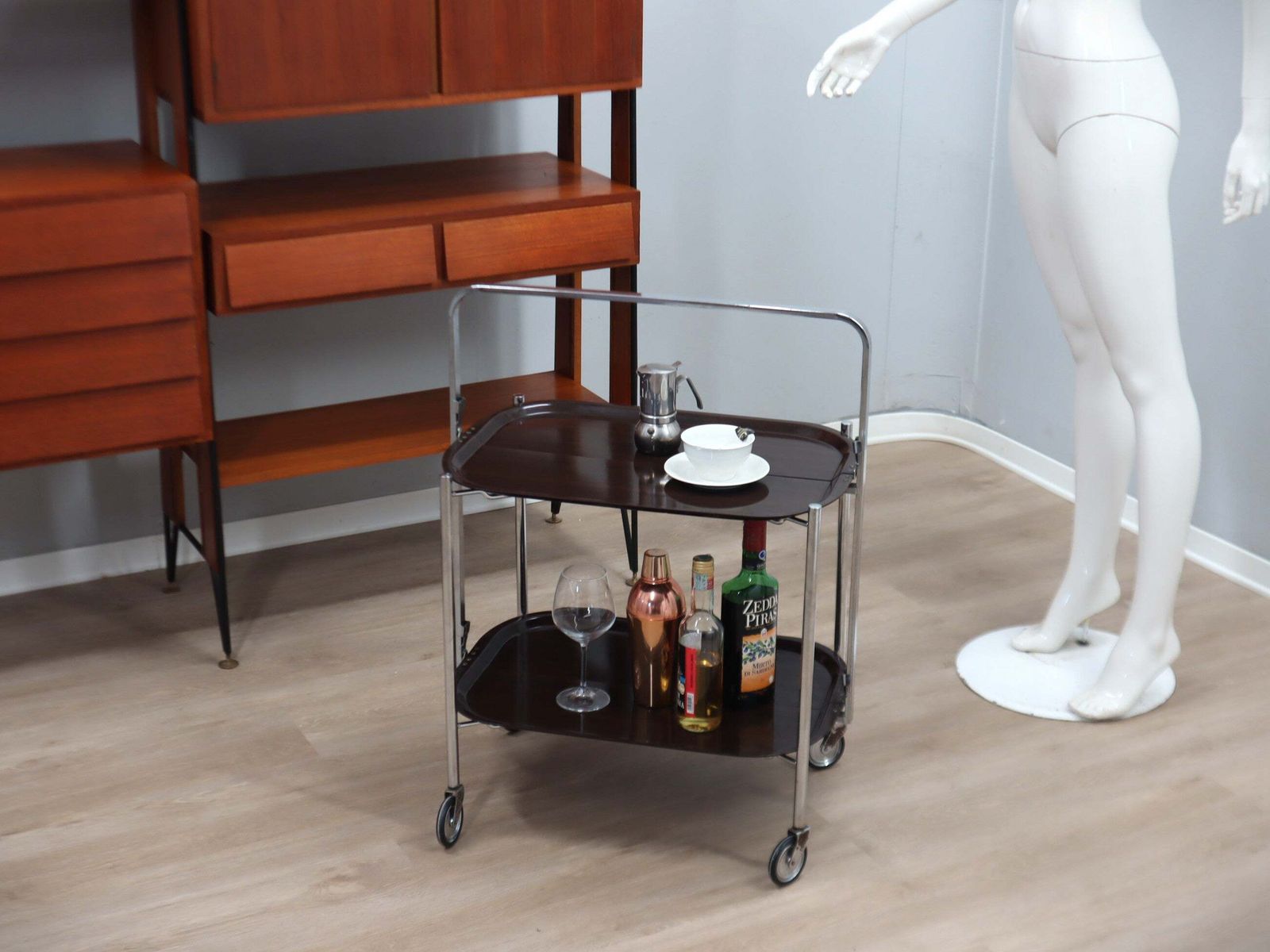 Vintage Foldable Serving Trolley / Bar Cart Design 1960s photo for sale