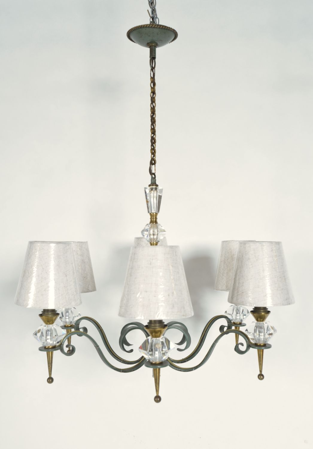 1940s/50s French Chandelier By Philippe Genet & Lucien Michon Cristal De Sevres photo furniture