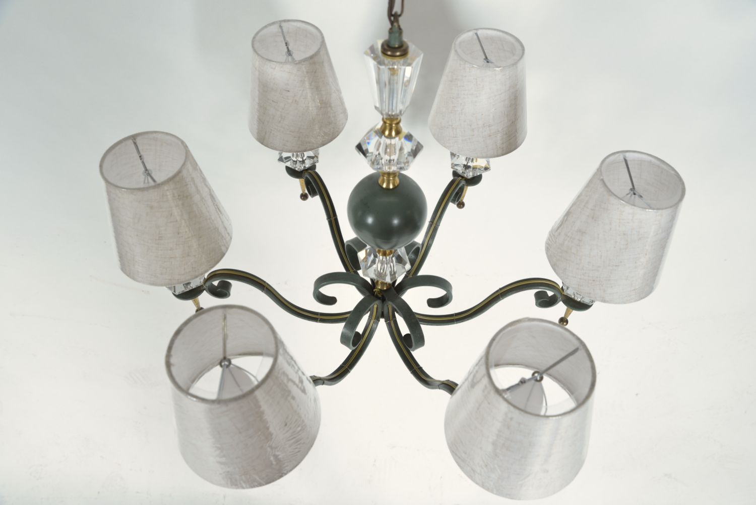1940s/50s French Chandelier By Philippe Genet & Lucien Michon Cristal De Sevres photo 1200.0