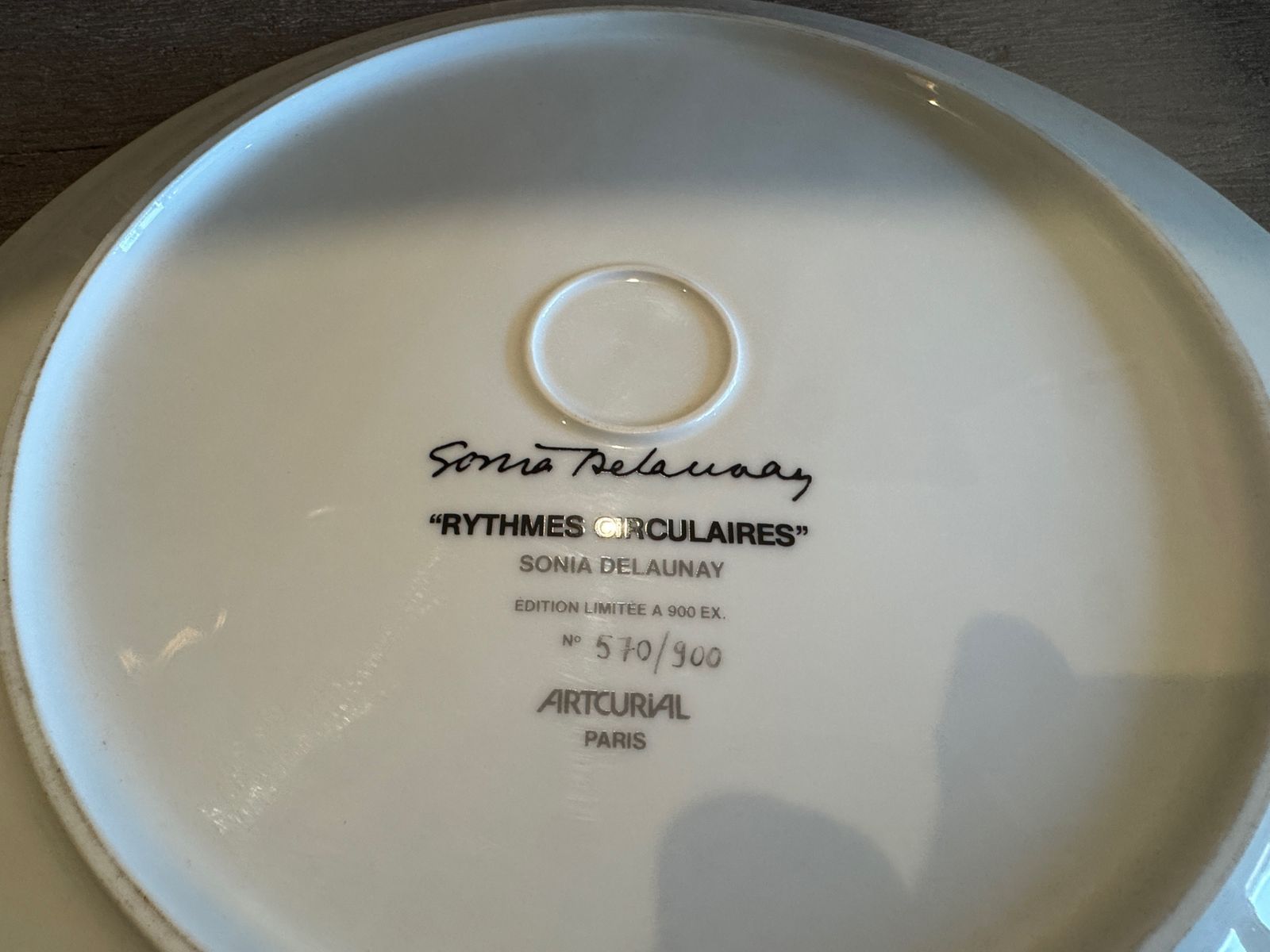 Sonia Delaunay For Artcurial, Rythmes Circulaires, Limited Edition Porcelain Plate, France photo vinterior
