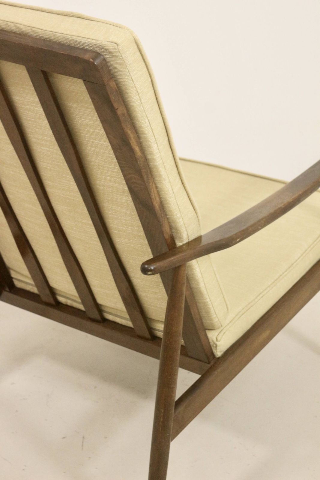 560.0 1960s Scandinavian Armchair With Curved Armrests. photo