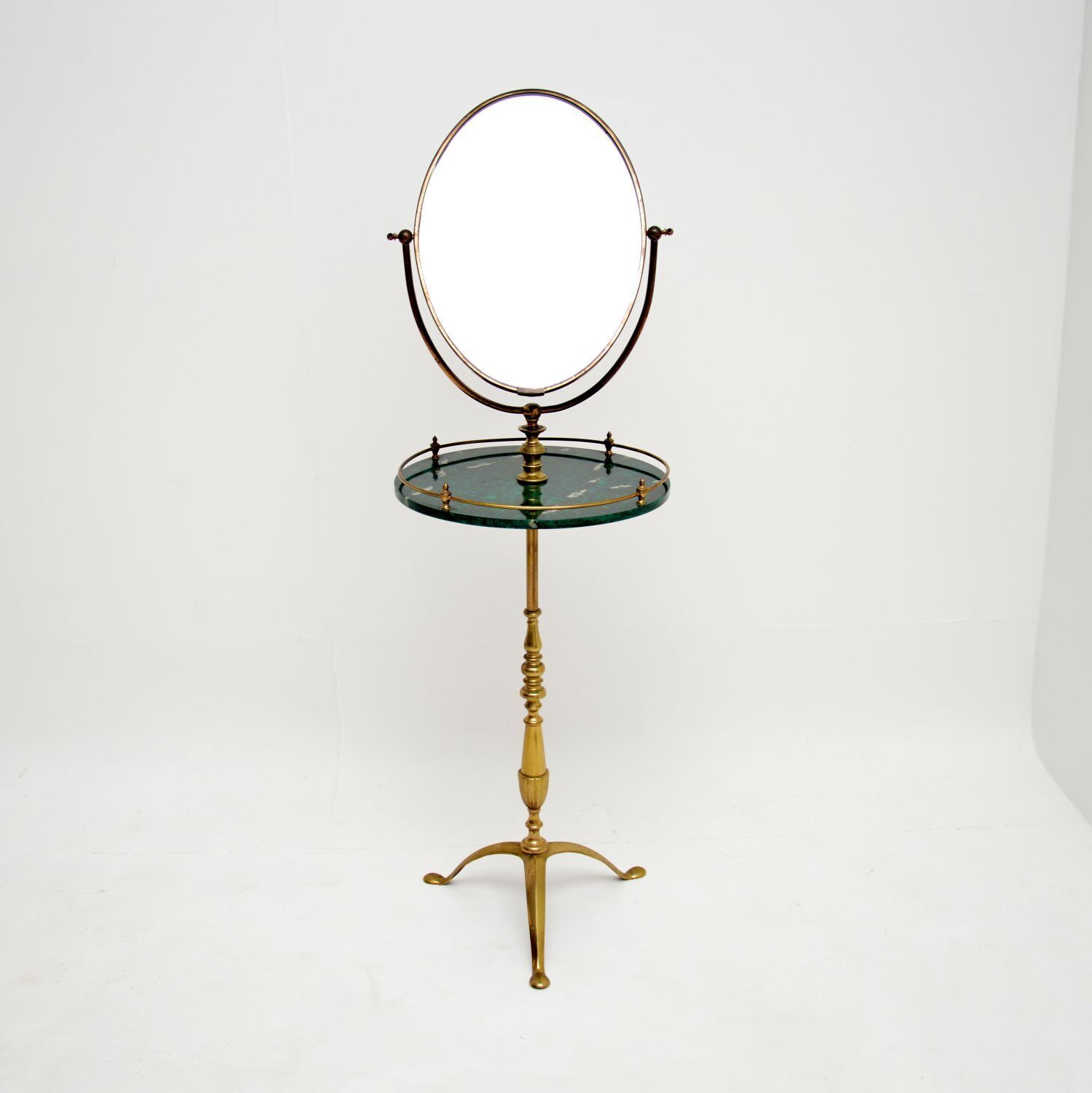Vintage Brass Vanity Table With Mirror By Peerage photo furniture