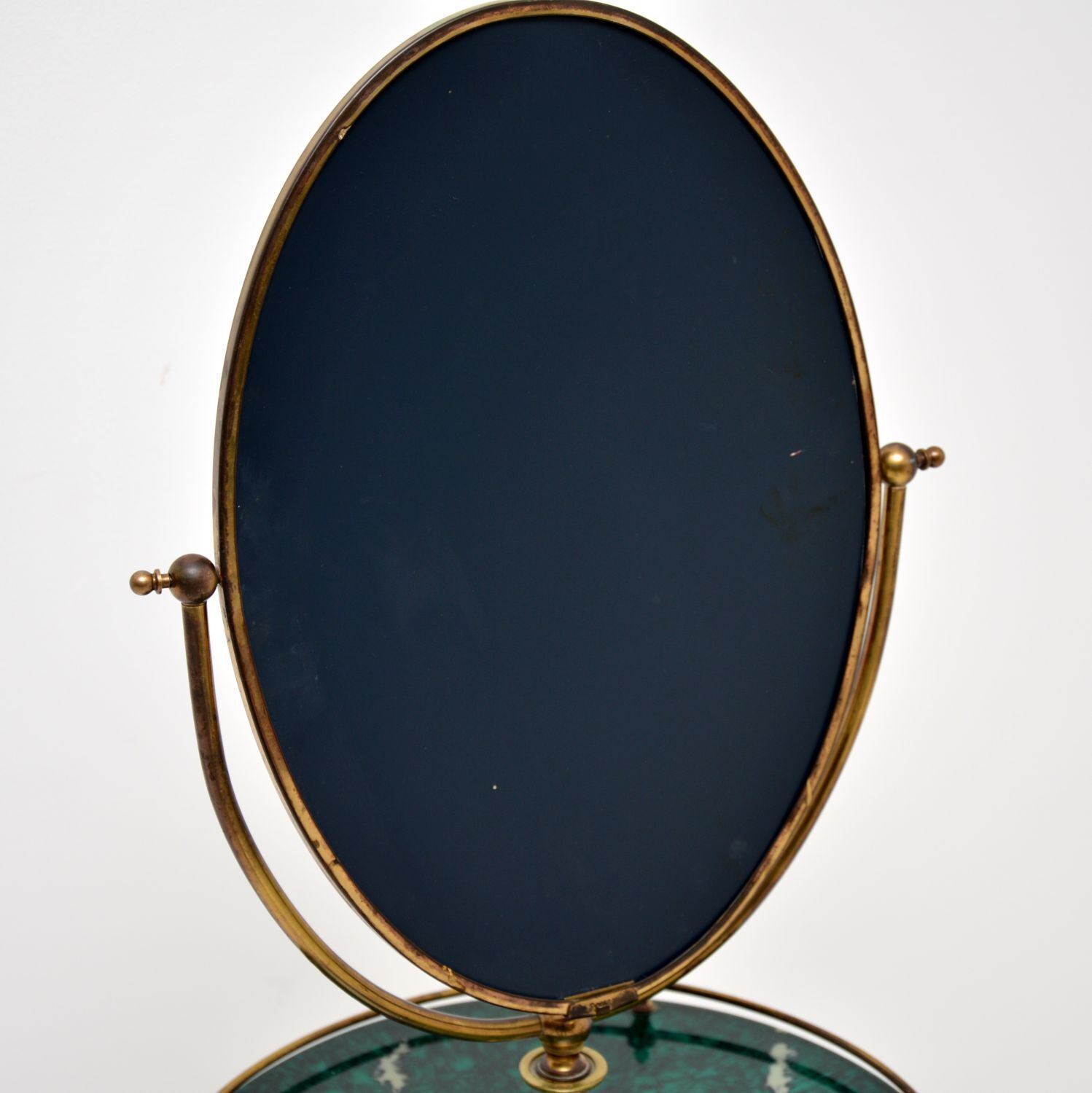 photo for sale Vintage Brass Vanity Table With Mirror By Peerage