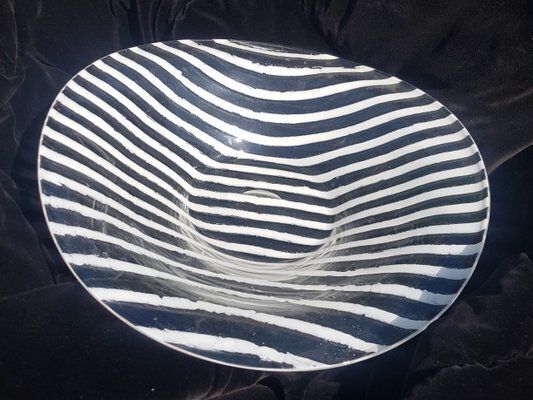 Large Glass Bowl With Zebra Stripes From Peill & Putzler