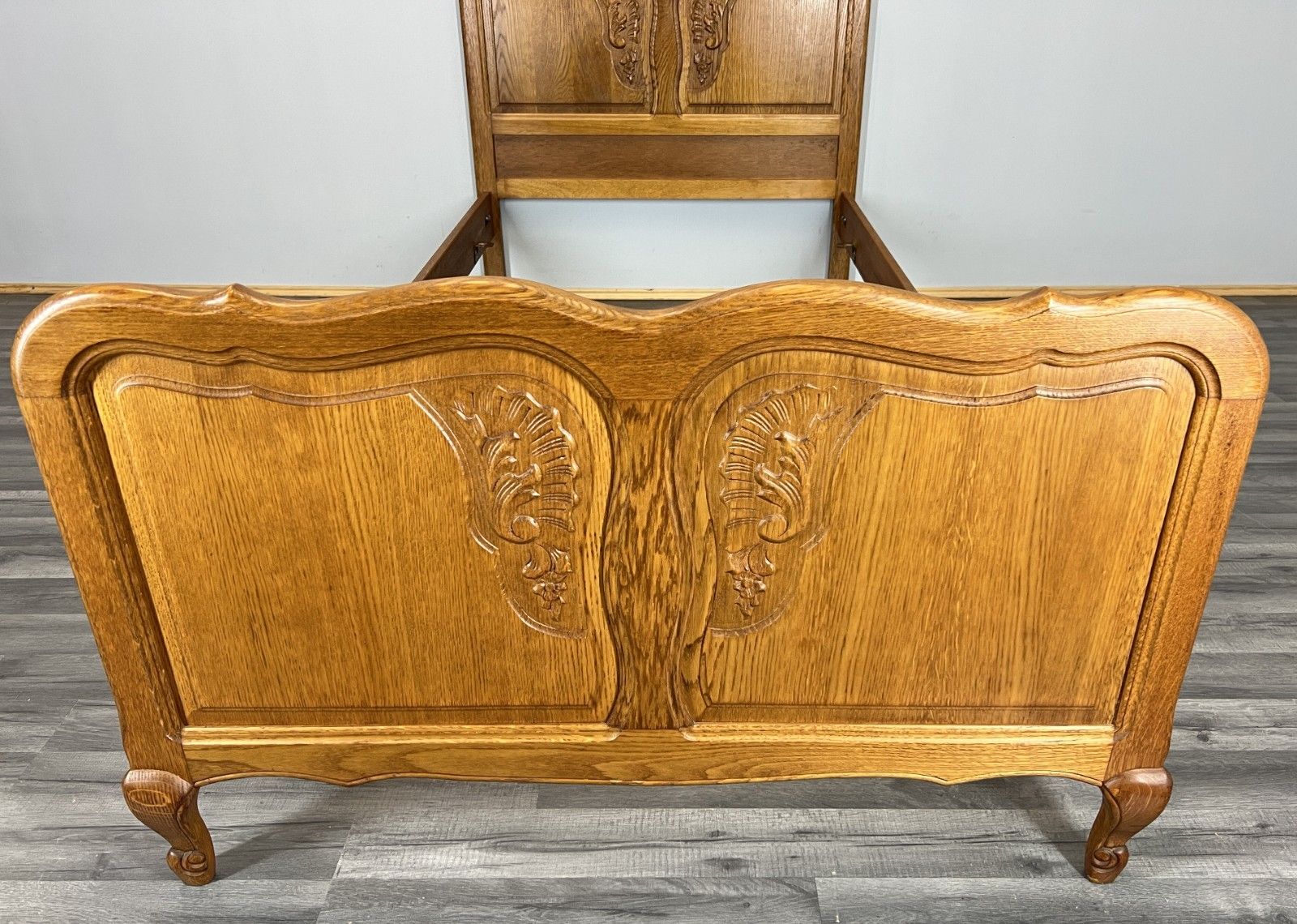 Bed Frame Vintage French Louis XVI Style Oak Single Carved Panel Lot 4074 photo furniture