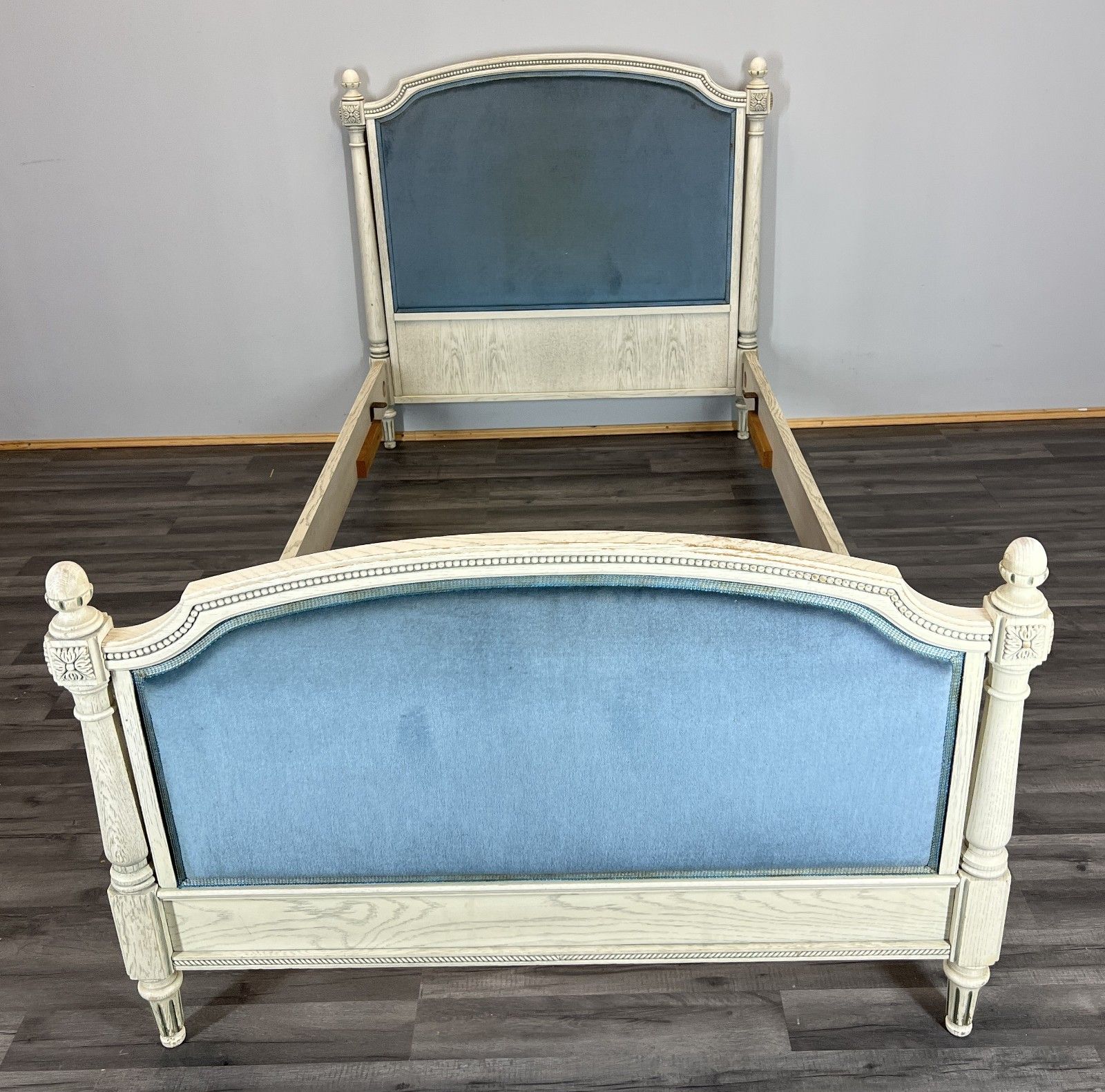 Bed Vintage French Style Upholstered Carved Single Frame Lot 4073