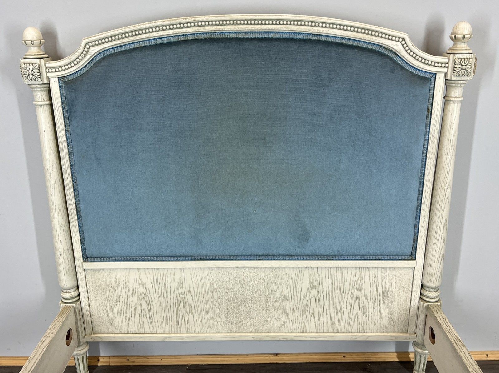 Bed Vintage French Style Upholstered Carved Single Frame Lot 4073 photo vinterior