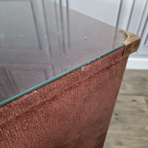 60.0 Retro Vintage Velvet Fabric Bedside Side Table Chest Of Drawers Mid Century photo