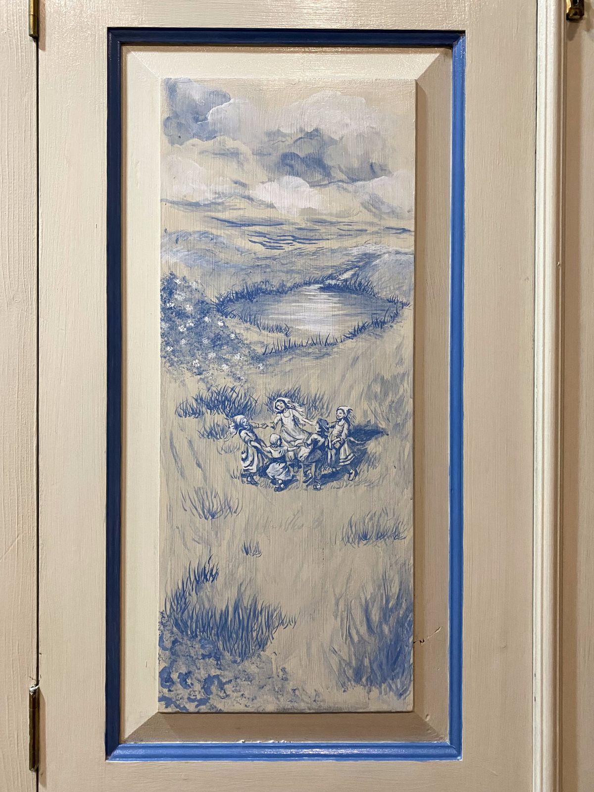 2500.0 Hand Painted Swedish Folk Style Chinoiserie Vintage Cupboard photo