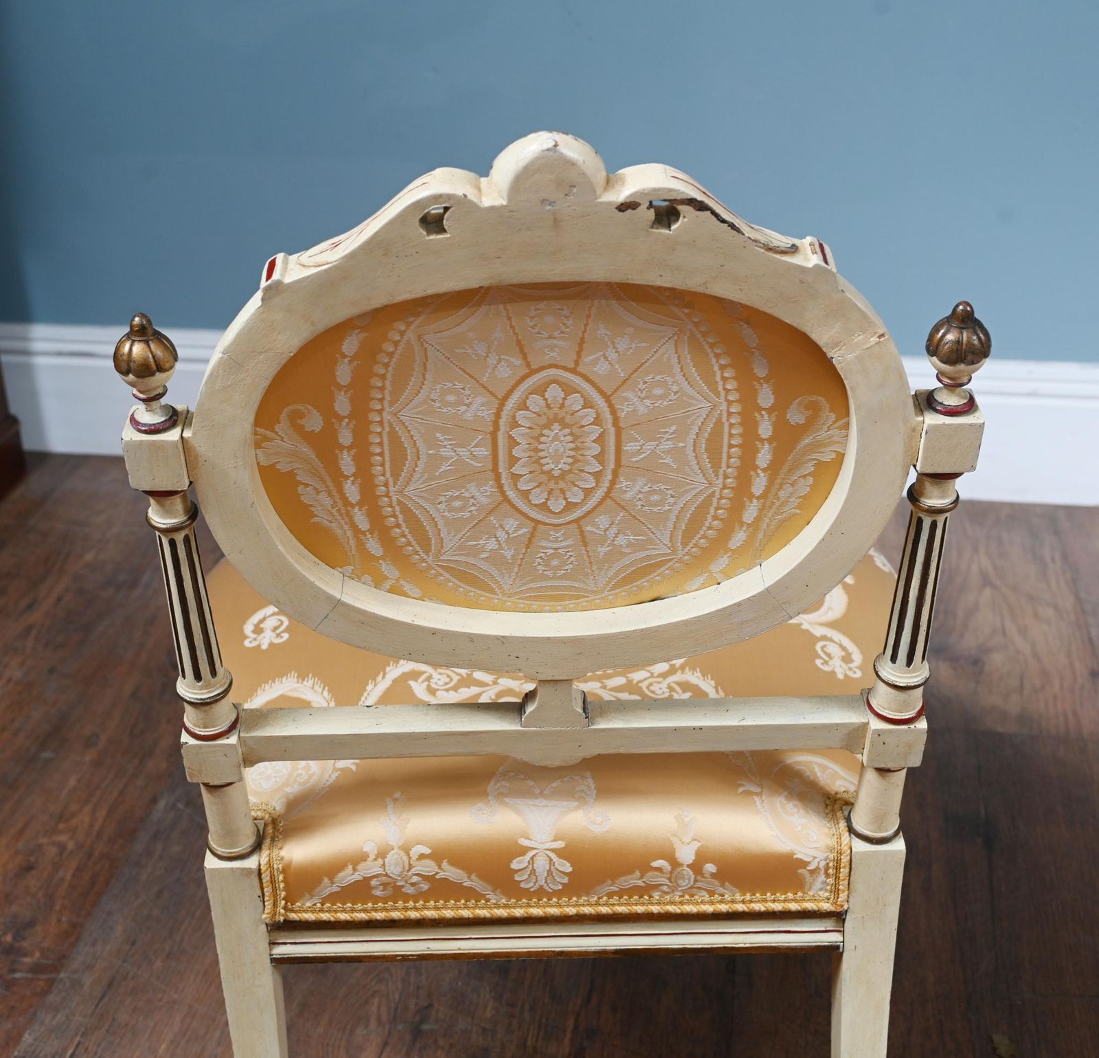 photo furniture Pair French Neo Classical Chairs Painted Louis XVI Revival