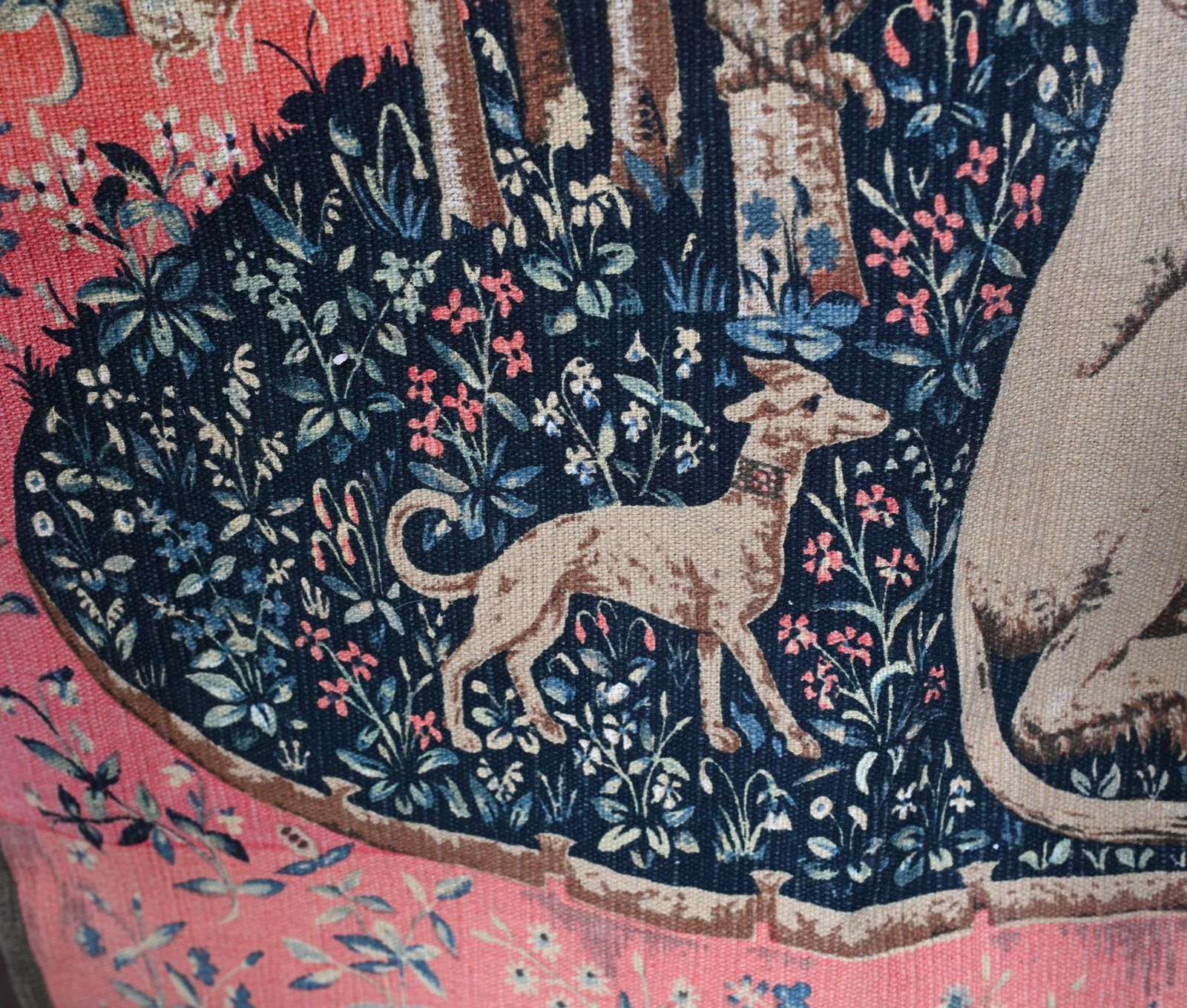 French Tapestry Lady And Unicorn Mille Fleurs Woven Wall Covering photo 1250.0