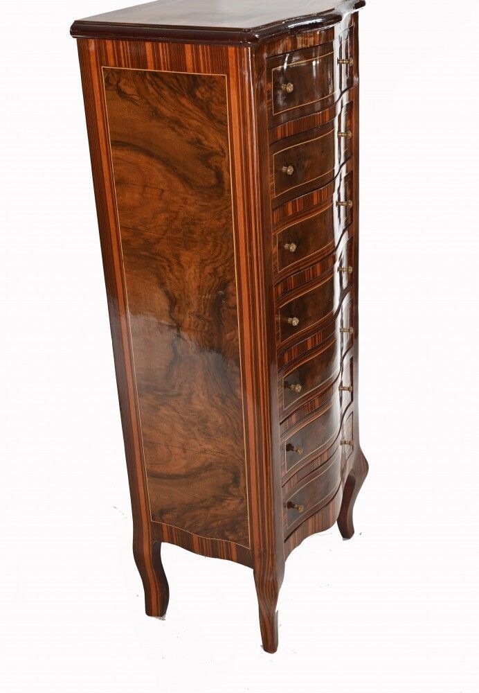 Pair Regency Tall Boy Chests Drawers photo for sale