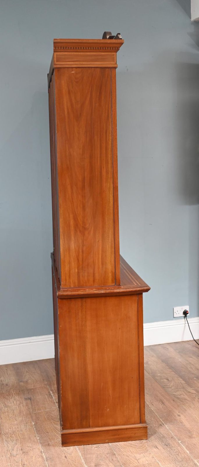 Edwardian Bookcase Cabinet Mahogany Hepplewhite 1910 photo vintage