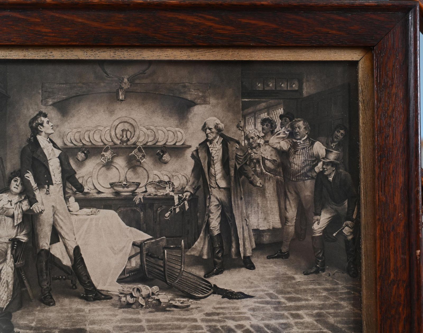 Edwardian Print The Elopement Antique Sepia Tone photo Art
