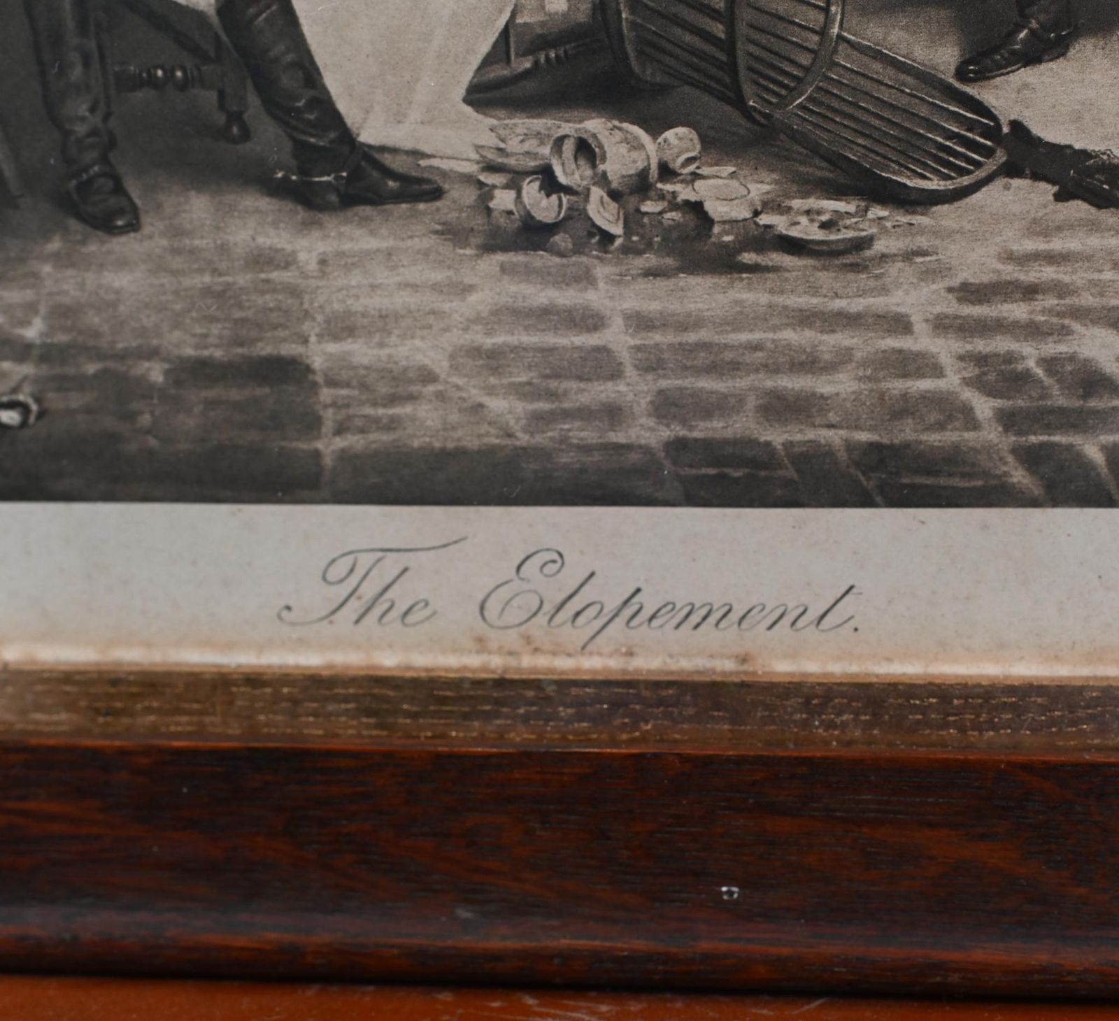Edwardian Print The Elopement Antique Sepia Tone photo 190.0