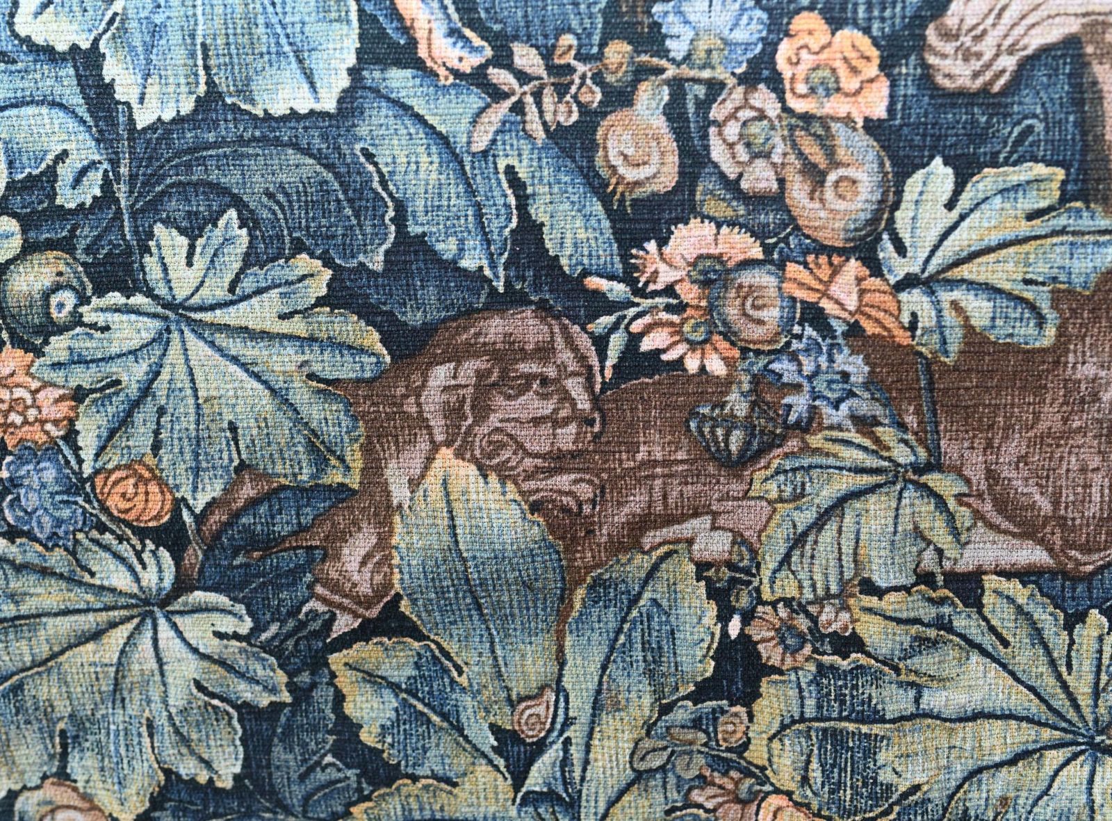 French Antique Tapestry Deer Floral Hand Woven Verdure photo buy