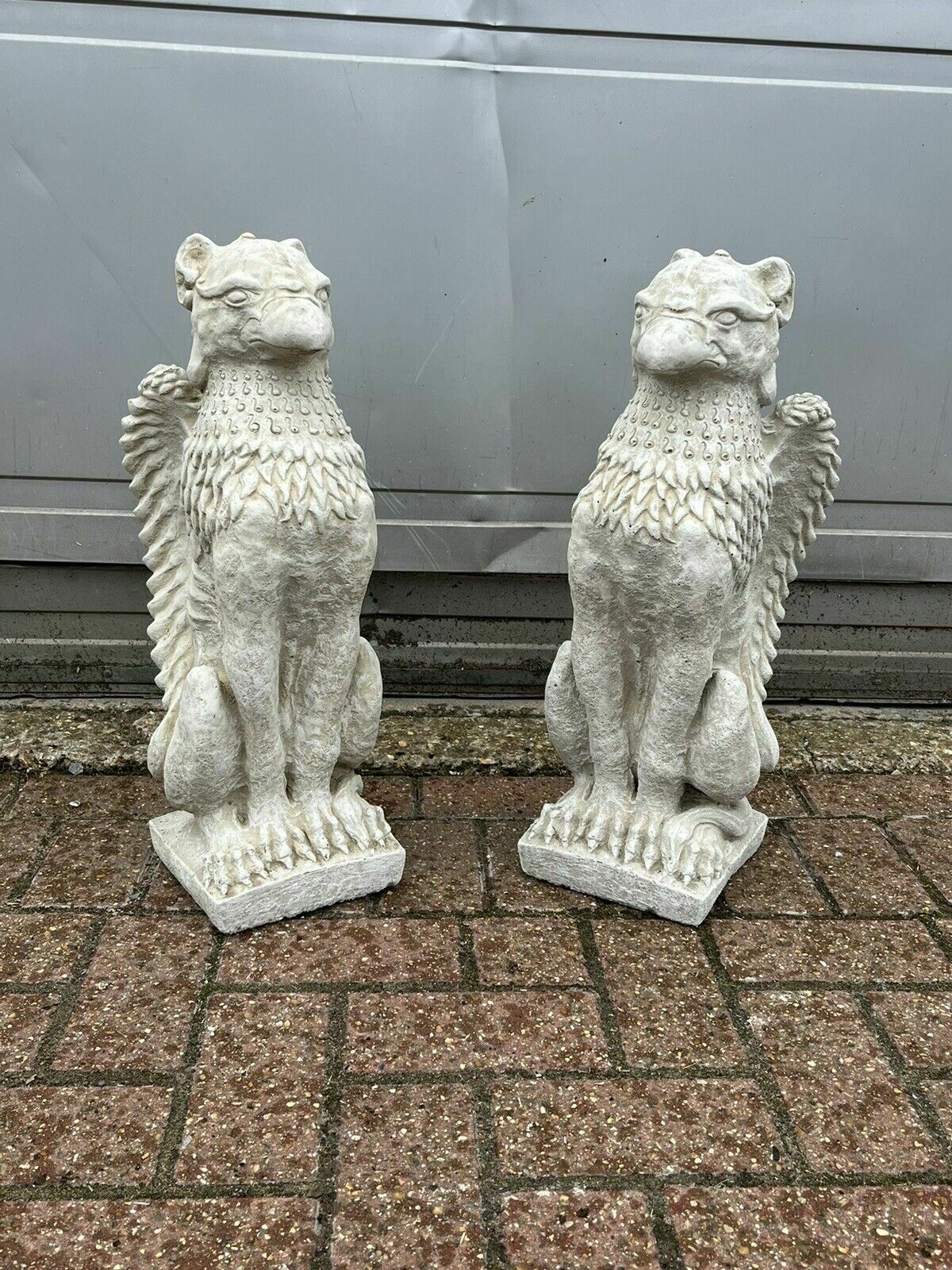 Pair Of Griffins. Perfect For Pier Cap Decoration Or Use A Statues photo furniture
